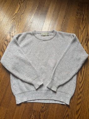 Vintage 90s St Johns Bay Tweed Shaker Knit Sweater Womens L Fisherman Slouchy